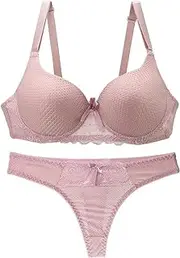 [Swbreety] Women's Bra and Panty Set Sexy Plus Up Bra Set Underwire Lingerie Set