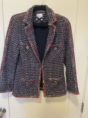 NWOT EDWARD ACHOUR PARIS NAVY TWEED JACKET 36 US2-4 $1,085.00