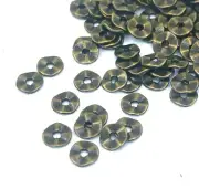 50 Antique Bronze Pewter Washers Spacer Wavy Twist Flat Round beads 7mm