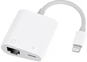 RJ45 Ethernet Adapter for lPhone[Compatible with Apple MFi Certified],10/100Mbps,Support iOS 15, Ethernet Adapter with Charge Port