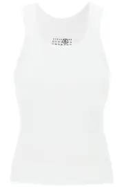 [MM6 MAISON MARGIELA] Tank Top With Numeric Logo XS White