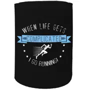 Alcohol Animal Stubby Holder - When Lifes Complicated Running - Funny Novelty Birthday Gift Joke Beer