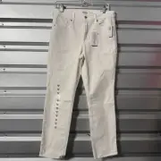 Old Navy Ankle Jeans Womens 10 White Secret Slim Pocket High Rise Power Straight