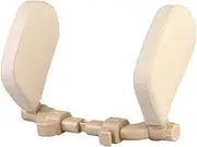 Car Neck Headrest Pillow Cushion Car Seat Memory Foam Pad Sleep Side Head Telescopic Support On Cervical Spine (Color : Leather Beige)
