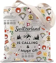 [TIIMG] Switzerland Lover Handbag Gift Switzerland Is Calling And I Must Go Tote Bag Europe Trip Gift