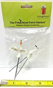 Miniature Birds Fairy Garden Fiddlehead Georgetown Mini Crane 17740 LOT OF 3