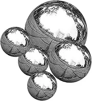 5Pcs Reflective Stainless Steel Balls Mirror Polished Hollow Garden Globes Decorative Outdoor Spheres for Unique Lawn Ornament