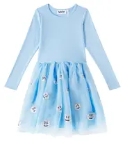 [Molo] Molo Cyrus embellished cotton-blend dress Y 5/6 blue