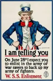 Uncle Sam - War Savers Army - 1918 - World War I - Propaganda Poster Magnet