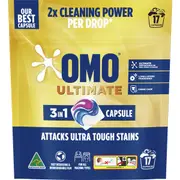 OMO Ultimate 3 in 1 Laundry Capsules 17 pack