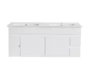 1200*460*520mm Polyurethane Gloss White Wall Hung Vanity Double Bowl