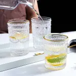 【PLAY BY PLAY | 玩生活】歐風浮雕玻璃杯(矮款_普通271 ML 茶杯 玻璃杯 無鉛玻璃 歐風)