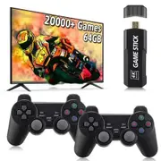 20000+ Games Retro TV Game Console 64G Dual 2.4G Wireless Controllers, Video Game Consoles for 4K 60fps HDMI Output with 20+ Emulators