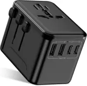 International Universal Travel Adapter Power Plug 2 USB C 2 USB A Fast Charger