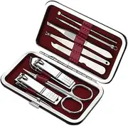 Manicures, Pedicure Kits, Nail Clippers, Nail Clipper Set Black Stainless Steel Nail Manicure Tools Home Beauty Nail Set Travel Portable Gift Box Nail Set 8 Pieces Professional Grooming Kits (Color :