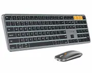 Backlit Bluetooth Keyboard and Mouse for Mac KM100-A Full Size Wireless Keybo...