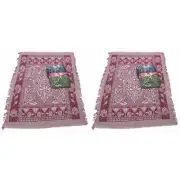 2x Purple Boho Throw Rug, Table Cloth, Picnic, Camping Blanket 180x200cm
