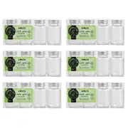 6x 4PK Lemon & Lime 100ml Mini Round Jar Capri Glass w/ Silver Lid Food Storage