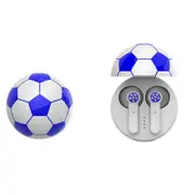 Wireless Earbuds Bluetooth Headphones With Charging Case Tws In-ear Earbudslong Battery Life Football Model Blue White