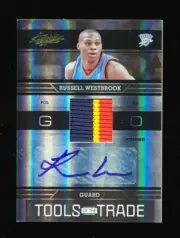 RUSSELL WESTBROOK 2009-10 PANINI ABSOLUTE TOOLS OF THE TRADE PATCH AUTO #/10 WOW