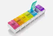 7 Days Pill Box Coloured Small Travel weekly Pill Case Lock Tablet Holder Box