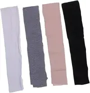 [BESPORTBLE] 4Pair UV Protection Mitten Gloves for Cycling Sun Fingerless Gloves Black White Light Grey and Complexion Durable and Convenient Sunburn Protection