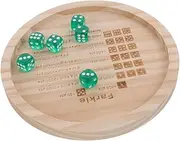BCOATH Wood Game Dice Tray Portable Board Game Dice Set with Wooden Dice Plate