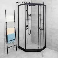 在飛比找Yahoo!奇摩拍賣優惠-淋浴房定制浴室鉆石型淋浴房家用 304不銹鋼整體隔斷簡易衛生