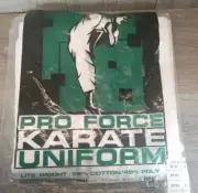 Pro Force Karate Uniform, New Size 0 Cotton/Poly Lite Weight Martial Arts Gi