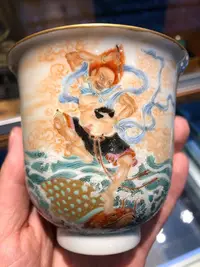 在飛比找Yahoo奇摩拍賣-7-11運費0元優惠優惠-日本回流瓷器杯子 茶杯彩繪手繪杯，魁星點斗，畫工細致，畫片生