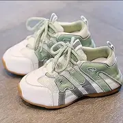 [JW-MZPT] New Spring and Summer 2020 Children's Shoes, Breathable Mesh Sports Shoes for Boys and Girls, Comfortable and Non-Slip Convenient,Green,34