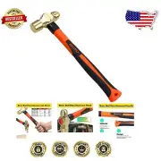 Versatile 14" Brass Ball Pein Hammer - Fiberglass Handle for Comfort & Control