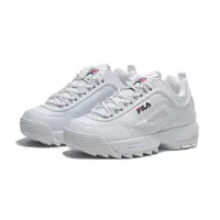 在飛比找PChome24h購物優惠-FILA 休閒鞋 DISRUPTER 2 全白 厚底 鋸齒 