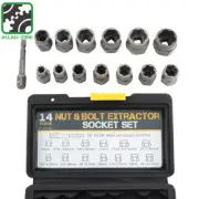 15pcs Impact Damaged Bolt Nut Screw Remover Extractor Set Twist Socket Tool Kits