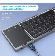 Wireless Bluetooth Keyboard Rechargeable Folding Portable Keyboards for PC Mac