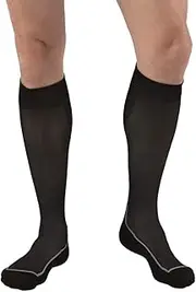 JOBST Sport Knee High 15-20 mmHg Compression Socks, Black/Cool Black, Medium