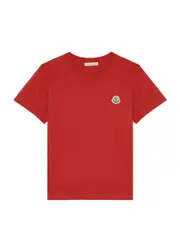 Moncler Kids Logo Cotton T-shirt (4-6 Years) - Red 6 years