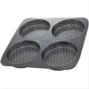 Hamburger Bun Pan, 5 Inch Non-Stick Carbon Steel Hamburger Mold, 4 Cup Big Baking Pan suitable for Homemade Hamburger Buns