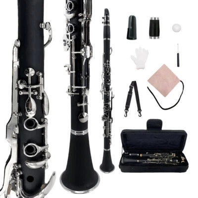 G Key Clarinet Ebonite Wood Beautiful Tone with Bag and Accessories for Students