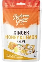 Buderim Ginger Ginger Honey Lemon G/F 50g