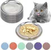 Cat Food Dishes, Stainless Steel Cat Shallow Dish Relief Whisker Fatigue Cat Foo