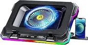 KeiBn Gaming Laptop Cooling Pad, Laptop Cooler with 5.5inch Cooling Fan, Rapid Cooling Fan Laptop 15.6-19.3inch, Infinitely Variable Speed, 7 Height Stands, 2 USB Ports-K1 5V