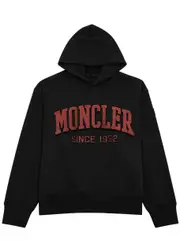 Moncler Logo Hooded Cotton Sweatshirt - Black - M M