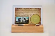 Gettysburg Battlefield Witness Wood Pen in Gold Titanium and Black Titanium