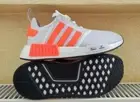 Adidas NMD R1 HQ4463 men's running shoes White/Solar Orange/Black