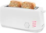 Long 4 Slice Toaster, 6 Toast Settings Toaster Defrost, Reheat, Cancel Function