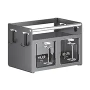 Seasoning Box,Seasoning Storage Container Rack,Wall Mounted Condiment Jars,No Punching Combo Set,Food Storage Spice Canisters
