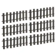6pcs 3.7 Inch Miniature Garden Fence Mini Ornament Wood Picket Fence Brown