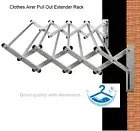 New Aluminum Clothes Airer Pull Out Expander Clothes Line Caravan RV Laundry