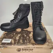 AIRSTEP Army NEW 3024 Black Leather Military Tactical Boot Waterproof Shoe Sz 9